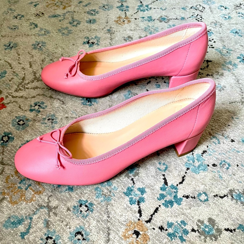 J. Crew pink ballet block heels